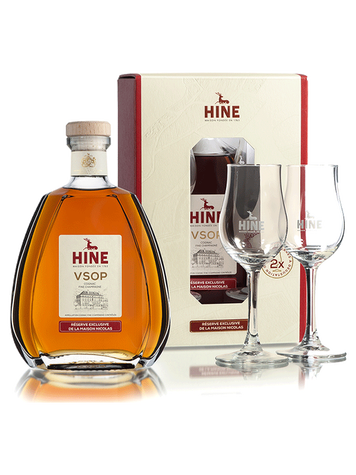 COFFRET HINE VSOP RESERVE + 2 VERRES 40°